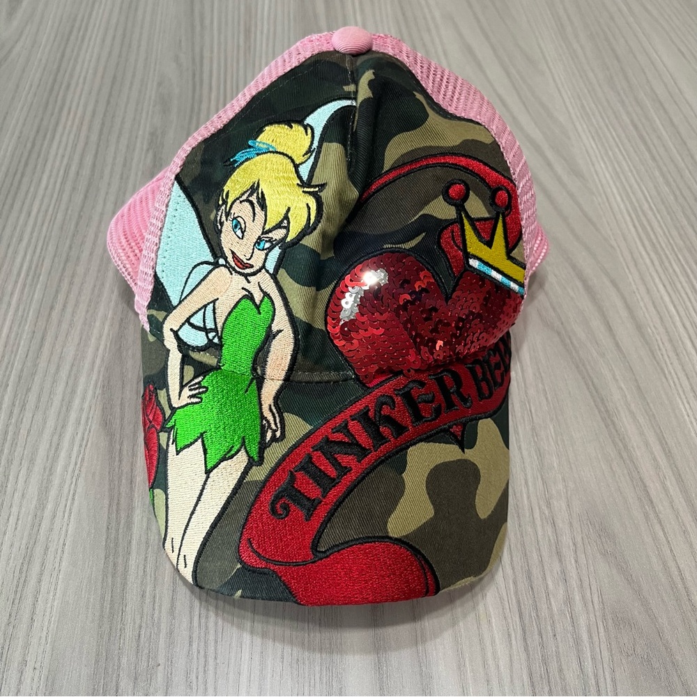 Vintage/Rare/Hard to Find Disney Tinkerbell Embroidered Pink Camo Hat